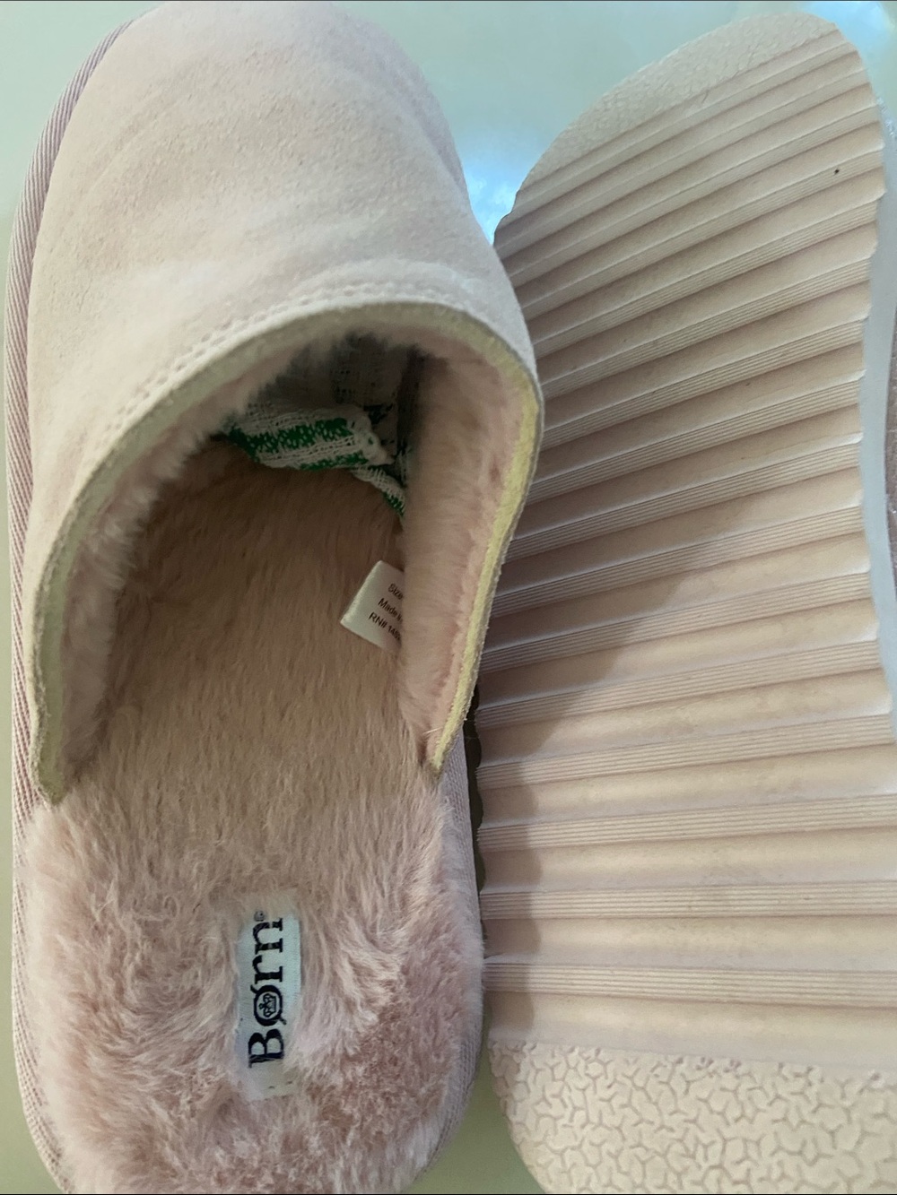 Born Blush Pink Faux Suede Slip-On Slippers - Picture 8 of 15